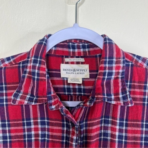Ralph Lauren Denim & Supply Utility Shirt Size Womens Mediums Plaid Button Down - Picture 7 of 13